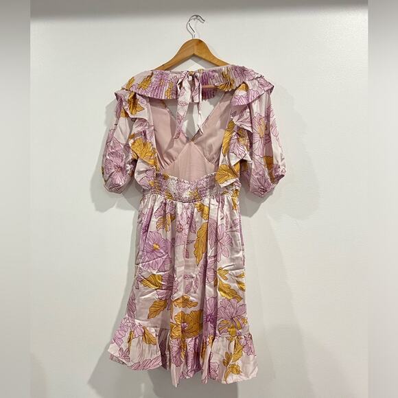 NWT En Saison Jeune Satin Floral Mini Dress - Picture 9 of 9